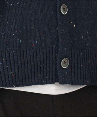 WEGO ネップクルーネックカーディガン ネイビー