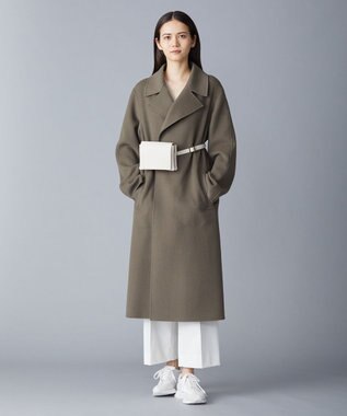 ICB ウールリバー ロングトレンチコート アッシュカーキ系
