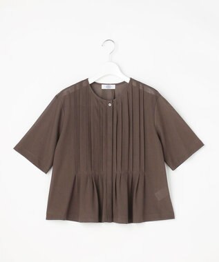 J.PRESS LADIES S シアードライトリコット フレアタック カットソー モカブラウン系