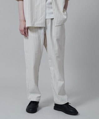 WEGO 【ユニセックス着用アイテム/手洗い可/SETUP可/ウエストゴム】リネンレーヨンイージーパンツ オフホワイト