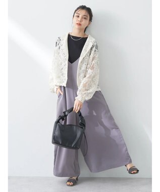 earth music&ecology リボンコンビネゾン Gray