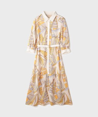 GRACE CONTINENTAL キカヨットプリントワンピース イエロー