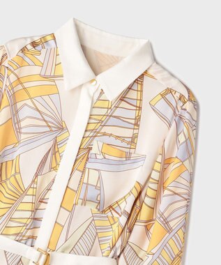 GRACE CONTINENTAL キカヨットプリントワンピース イエロー