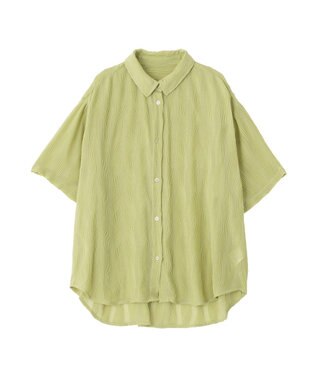 earth music&ecology ランダムプリーツシャツ Pistachio
