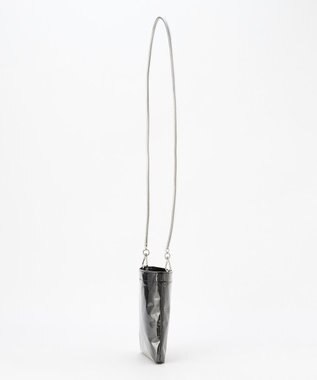 Y'SACCS PVCメタリックショルダーバッグ ブラック