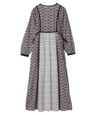 CRAFT STANDARD BOUTIQUE インド綿混エスニック切替ワンピース Charcoal Gray