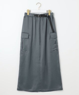 ANY SIS 【WEB・一部店舗限定】サテンカーゴ スカート グレー