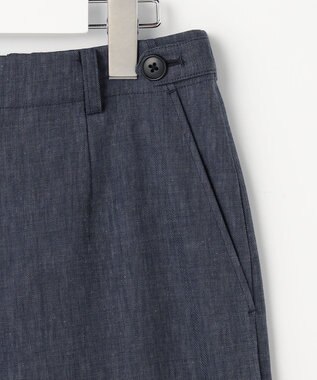 J.PRESS LADIES S リネンバイオシャンブレー ワイド パンツ ネイビー系