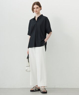 ICB 【接触冷感・UVカット・透け防止・吸水速乾・洗える】 シェルタリングドライオックス ワイドパンツ オフホワイト系