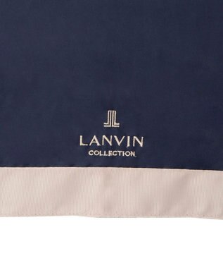 MOONBAT 【晴雨兼用日傘】ランバン コレクション（LANVIN COLLECTION）折りたたみ日傘 グログランリボン ディープブルー