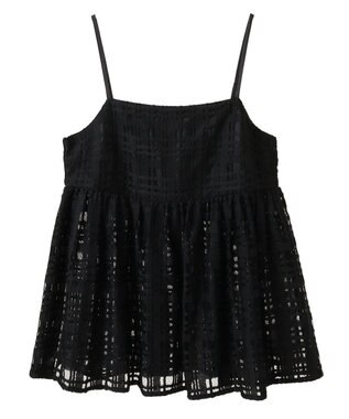 AMERICAN HOLIC チェックレースオーバーキャミソール Black