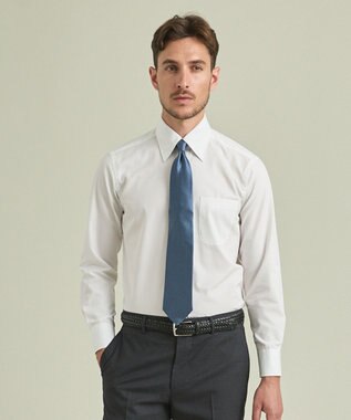 GOTAIRIKU 【形態安定】PREMIUMPLEATS_レギュラーカラー 通年ドレスシャツ ホワイト系