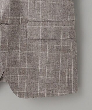 GOTAIRIKU 【CANONICO/カノニコ】サキソニーウールコットンブレンド ジャケット_ブラウンチェック ブラウン×グレンチェック