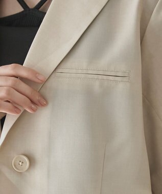 WEGO 【SETUP可】リネンライクショートシャツジャケット ナチュラル