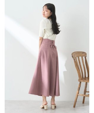 earth music&ecology バックレースアップスカート Pink