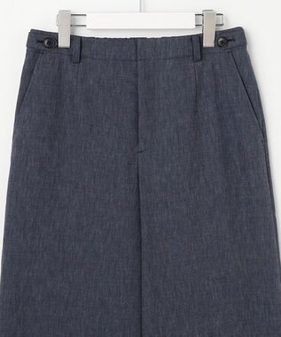 J.PRESS LADIES S リネンバイオシャンブレー ワイド パンツ ネイビー系