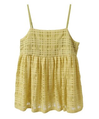 AMERICAN HOLIC チェックレースオーバーキャミソール Black