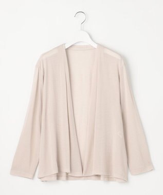 J.PRESS LADIES L 【洗える】ミラノ風天竺シアー カーディガン ベージュ系