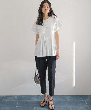 組曲 サマージャージーブラウスライク カットソー ホワイト系