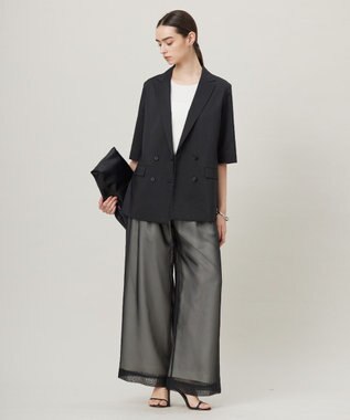 ICB L 【洗える】Peラミーシアータフタジャケット ブラック系