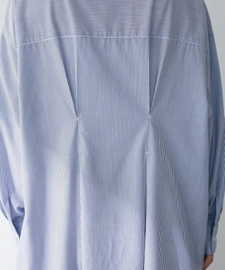 Green Parks イージーケア抜け衿ウエストタックシャツワンピース Navy