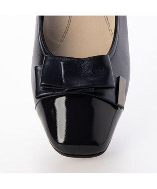 Riz raffinee <Riz raffinee>モチーフリボンパンプス ネイビーメタリック