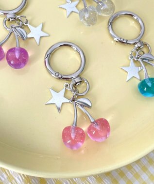 WEGO カラークリアチェリーキーホルダー