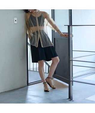 MODE ET JACOMO <MODE ET JACOMO>スリムストラップフラットサンダル イエローメタリック
