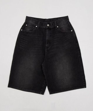 WEGO 【ユニセックス着用ITEM/SMLサイズ展開】スーパーバギーデニムショーツ デニムブラックソノタ