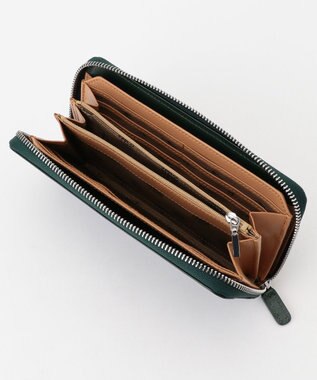 J.PRESS MEN 【MORPHO×J.PRESS】スムースヌメ 長財布(ラウンドファスナー) ダークグリーン系