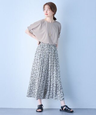 ANY 【洗濯機可】タックスリーブドルマンTシャツ ベージュ