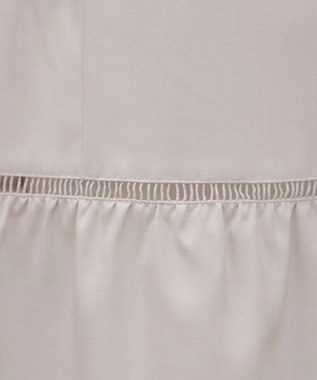 Tiaclasse L 【洗える】はしごレースフレアスリーブチュニックブラウス ライトベージュ