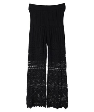 AMERICAN HOLIC 透かし編みニットパンツ Black