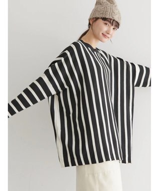 AMERICAN HOLIC バイパチポンチョライクＢＩＧニットチュニック Stripe