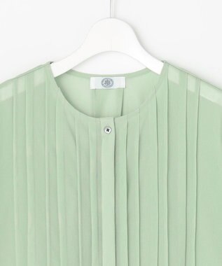 J.PRESS LADIES S シアードライトリコット フレアタック カットソー ソフトグリーン系