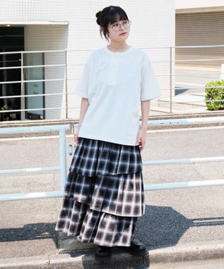 WEGO 【ユニセックス着用ITEM/MLサイズ展開】リラックスフィットヘンリーネックT（SS） ホワイト