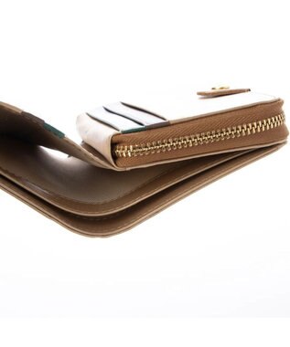 UNBILLION perche ジェムストーンチャームハーフラウンドウォレット ゴールド