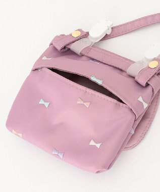 ANY KIDS 刺繍移動ポケットポシェット ピンク×リボン