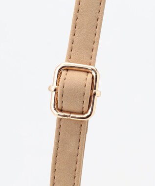 組曲 スエードライク トップハンドルバッグ ベージュ系