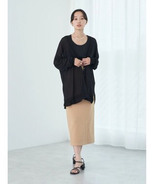 earth music&ecology 接触冷感Ｖネックカーディガン Black