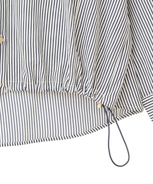 Green Parks 金ボタン裾ドロストシャツ Stripe