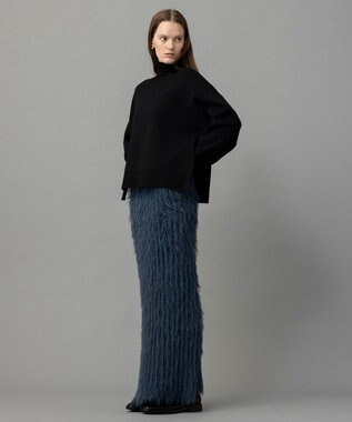 NAVE 【ReNAVE・洗える】メルティーシャギーニット スカート ブルー系