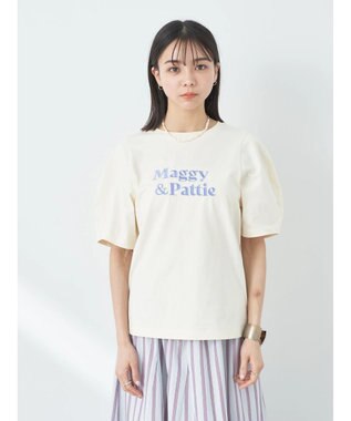 earth music&ecology フォルムスリーブ刺繍ロゴＴＥＥ Off White