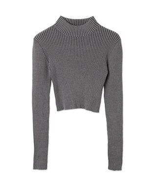 WEGO リブハイネックショートニット スミクロ