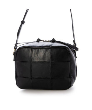 UNBILLION ピークスピーク PEAKSPEAK / 牛革パッチワークスクエアショルダー ブラック