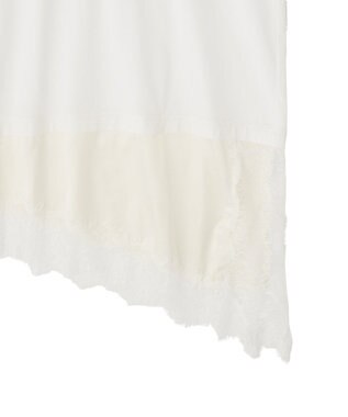 YECCA VECCA ドロストスリーブヘムレースTee White