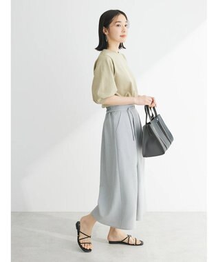 Green Parks パフ５分袖ニットプルオーバー Light Khaki