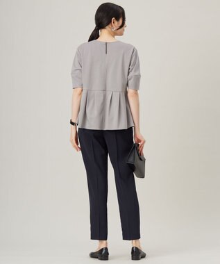 自由区 L 【セットアップ対応・接触冷感・UVケア・洗える】ライトストレッチテーパード パンツ ネイビー