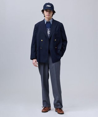 J.PRESS MEN 【J.PRESS ORIGINALS】【UNISEX】Wool Polyester Stretch Toropical 4B Blazer / Baggy-Fit ネイビー系