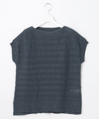 J.PRESS LADIES 【洗える】ヘンプレイヤード ニット ネイビー系